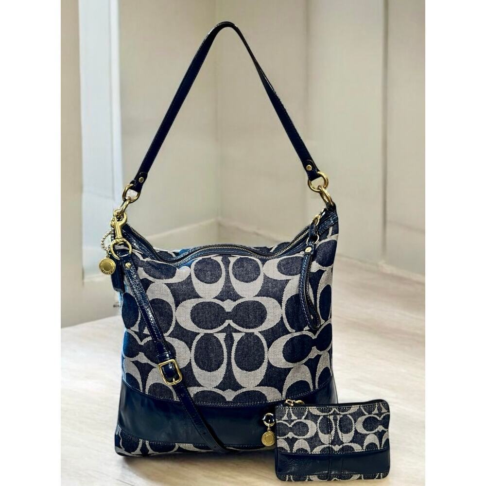 Y2K Coach 12549 Legacy Signature Denim Hobo Bag & 41718 Wristlet
